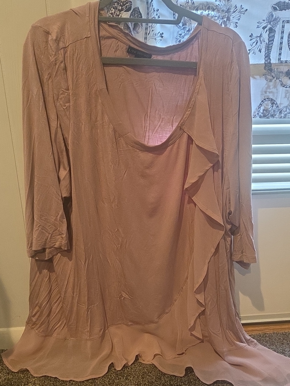 Lane Bryant Rose Dust Ruffle Front Tunic